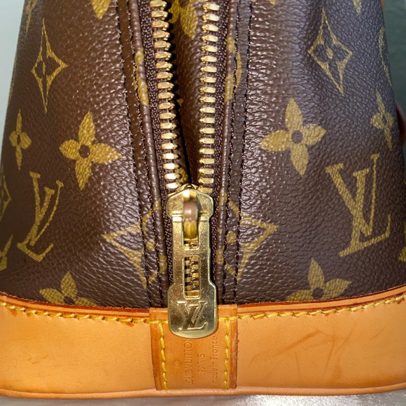 VINTAGE LOUIS VUITTON MONOGRAM ALMA PM BROWN LEATHER CANVAS SATCHEL/HANDBAG - Picture 8 of 16